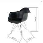 Conjunto Com 2 Cadeira Para Sala De Jantar Arm Eiffel  Cinza
