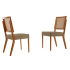 Conjunto Com 2 Cadeiras Aila Em Madeira Maciça Para Sala De J