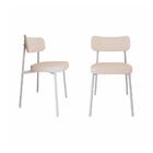 Conjunto Com 2 Cadeiras Alloa Polipropileno Palha E Branco