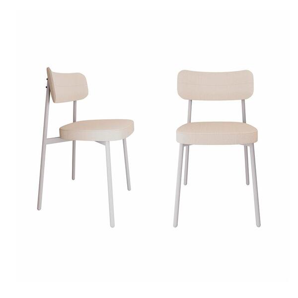 Conjunto Com 2 Cadeiras Alloa Polipropileno Palha E Branco