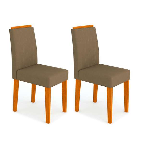 Conjunto Com 2 Cadeiras Ana Ipê E Marrom