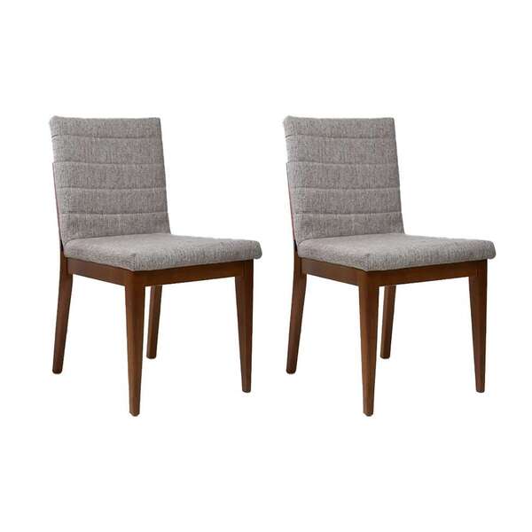 Conjunto Com 2 Cadeiras Ande Cinza E Amêndoa