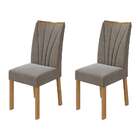 Conjunto Com 2 Cadeiras Apogeu Suede Animale Bege E Amêndoa C