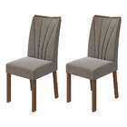 Conjunto Com 2 Cadeiras Apogeu Suede Animale Bege E Imbuia Cl