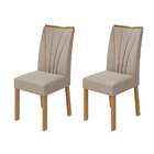 Conjunto Com 2 Cadeiras Apogeu Veludo Creme E Amêndoa Clean