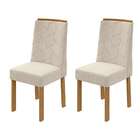 Conjunto Com 2 Cadeiras Astrid Linho Bege E Amêndoa Clean