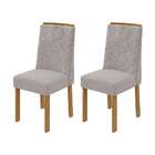 Conjunto Com 2 Cadeiras Astrid Linho Rústico E Amêndoa Clean