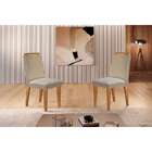 Conjunto Com 2 Cadeiras Athenas Linho Bege E Imbuia