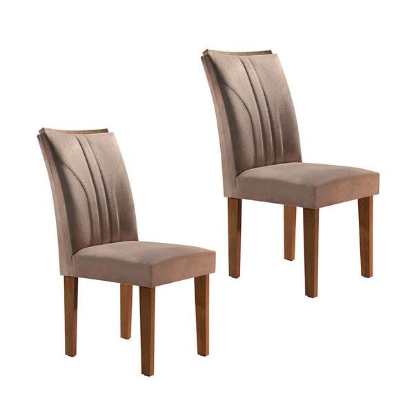 Conjunto Com 2 Cadeiras Belle Chocolate E Pena