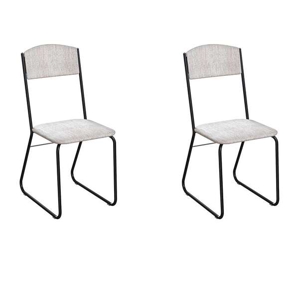 Conjunto Com 2 Cadeiras Byron Palha E Preto