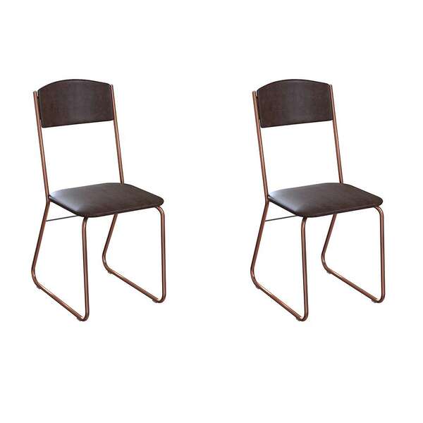 Conjunto Com 2 Cadeiras Byron Tabaco E Cobre