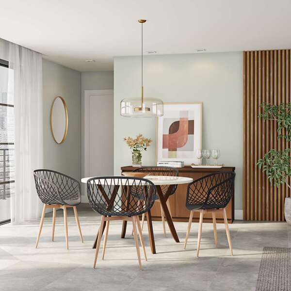 Conjunto Com 2 Cadeiras Celeste Preto