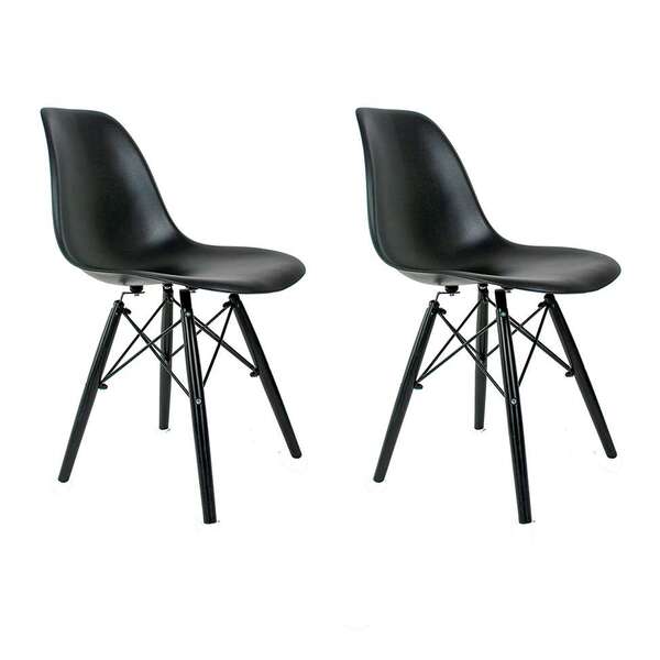 Conjunto Com 2 Cadeiras Charles Eames Ii Preto