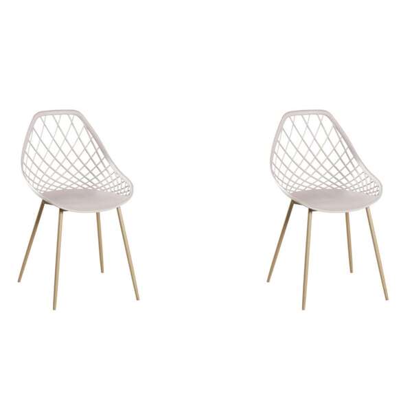 Conjunto Com 2 Cadeiras Cloe Nude