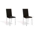 Conjunto Com 2 Cadeiras De Cozinha Amsterdã Cromado E Preto