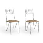 Conjunto Com 2 Cadeiras De Cozinha Napoles Cromado E Capuccino