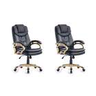 Conjunto Com 2 Cadeiras De Escritório Giratórias Clark Preto