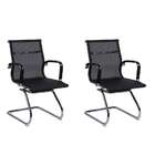 Conjunto Com 2 Cadeiras De Escritório Secretária Milão I Preto