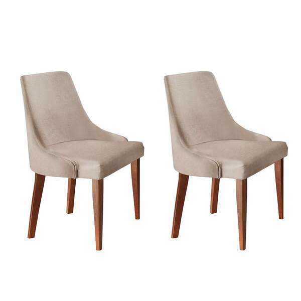 Conjunto Com 2 Cadeiras De Jantar Esmeralda I Imbuia E Off Wh