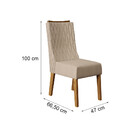 Conjunto Com 2 Cadeiras De Jantar Estofada Curva Amelia Carva