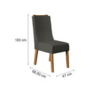 Conjunto Com 2 Cadeiras De Jantar Estofada Curva Amelia Carva