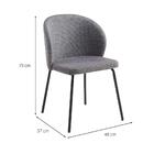 Conjunto Com 2 Cadeiras De Jantar Lucy  Cinza