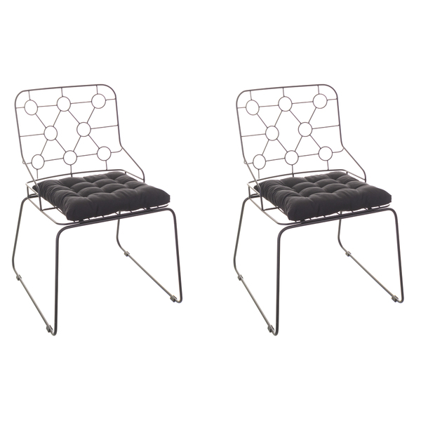 Conjunto Com 2 Cadeiras Decorativas Aramada Átomo