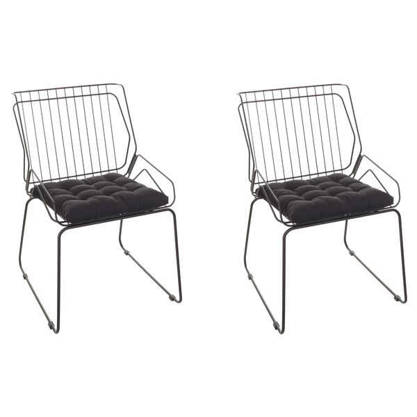 Conjunto Com 2 Cadeiras Decorativas Aramada Tron