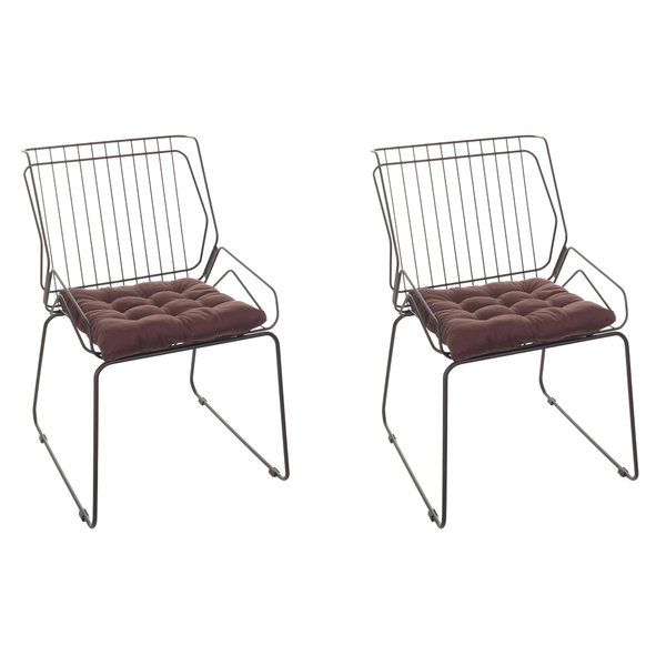 Conjunto Com 2 Cadeiras Decorativas Aramada Tron