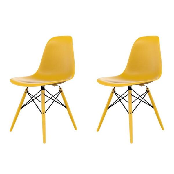 Conjunto Com 2 Cadeiras Eames Amarelo Lumi Dsw-inj