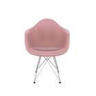 Conjunto Com 2 Cadeiras Eames Arm Eiffel Rosa E Cromado