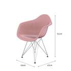 Conjunto Com 2 Cadeiras Eames Arm Eiffel Rosa E Cromado