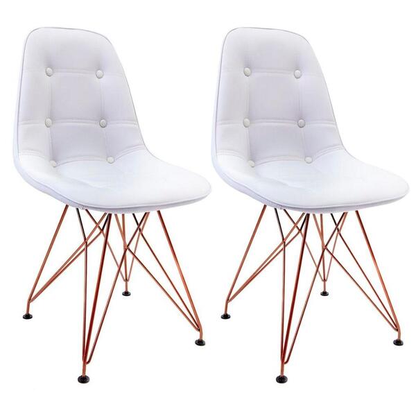 Conjunto Com 2 Cadeiras Eames Botonãª Eiffel Branca Empório