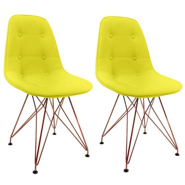 Conjunto Com 2 Cadeiras Eames Botonê Eiffel Amarela Empório T