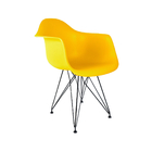 Conjunto Com 2 Cadeiras Eames Com Braços Amarela - Base Eiffe