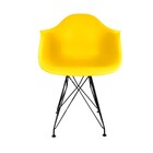 Conjunto Com 2 Cadeiras Eames Com Braços Amarela - Base Eiffe