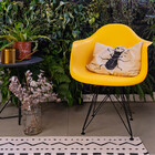 Conjunto Com 2 Cadeiras Eames Com Braços Amarela - Base Eiffe