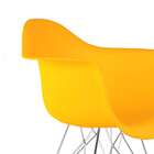 Conjunto Com 2 Cadeiras Eames Com Braços Amarela - Base Eiffe