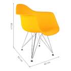 Conjunto Com 2 Cadeiras Eames Com Braços Amarela - Base Eiffe