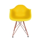 Conjunto Com 2 Cadeiras Eames Com Braços Amarela - Base Eiffe