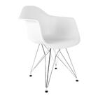 Conjunto Com 2 Cadeiras Eames Com Braços Branca - Base Eiffel
