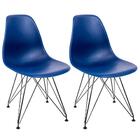 Conjunto Com 2 Cadeiras Eames Eiffel Azul Bic Empório  Base P
