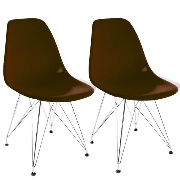 Conjunto Com 2 Cadeiras Eames Eiffel Marrom Empório Tiffany B