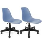 Conjunto Com 2 Cadeiras Eames Office Azul Empório  Base Preta