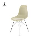 Conjunto Com 2 Cadeiras Eames Tower Creme Empório  Base Em Aã