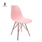 Conjunto Com 2 Cadeiras Eames Tower Rosa Empório  Base Cobre