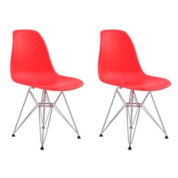Conjunto Com 2 Cadeiras Eames Vermelho