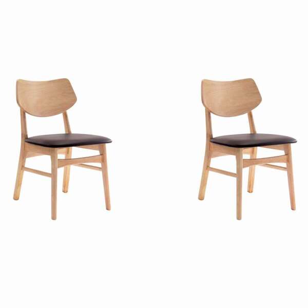 Conjunto Com 2 Cadeiras Edna Café E Natural