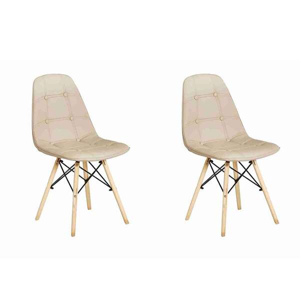 Conjunto Com 2 Cadeiras Eiffel Nude