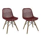 Conjunto Com 2 Cadeiras Eloisa Carmin